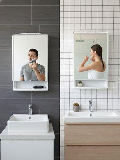 Bathroom storage cabinet with mirror